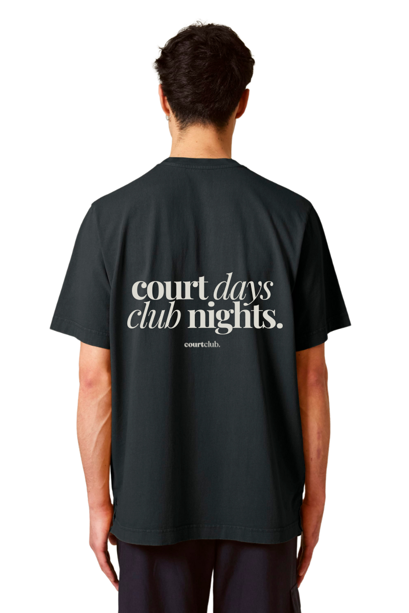 COURT DAYS TEE - BLACK / IVORY WHITE