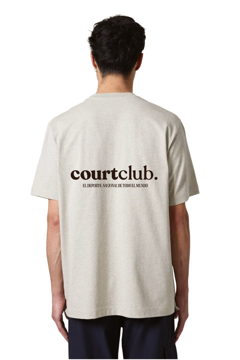 ESSENTIAL BOXFIT LOGO TEE - CEMENT / CHOCOLATE BROWN