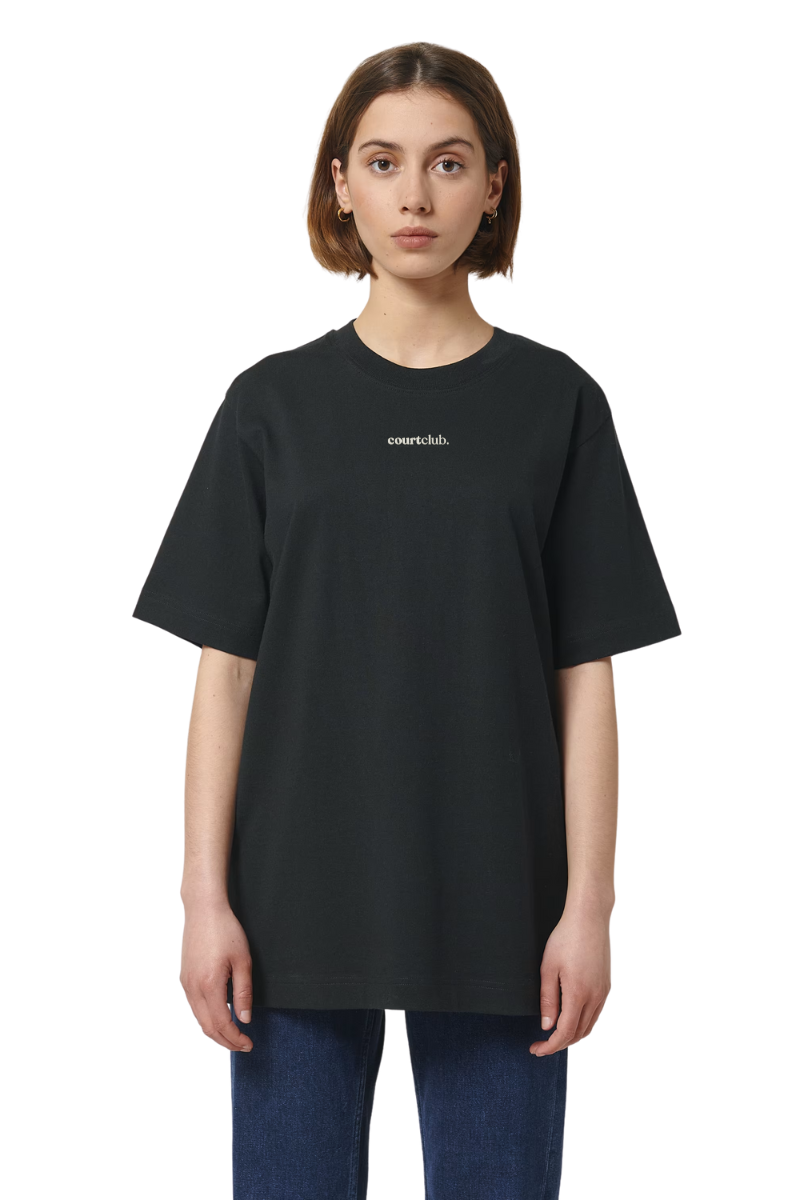 ESSENTIAL BOXFIT LOGO TEE - BLACK / IVORY WHITE