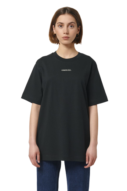 ESSENTIAL BOXFIT LOGO TEE - BLACK / IVORY WHITE