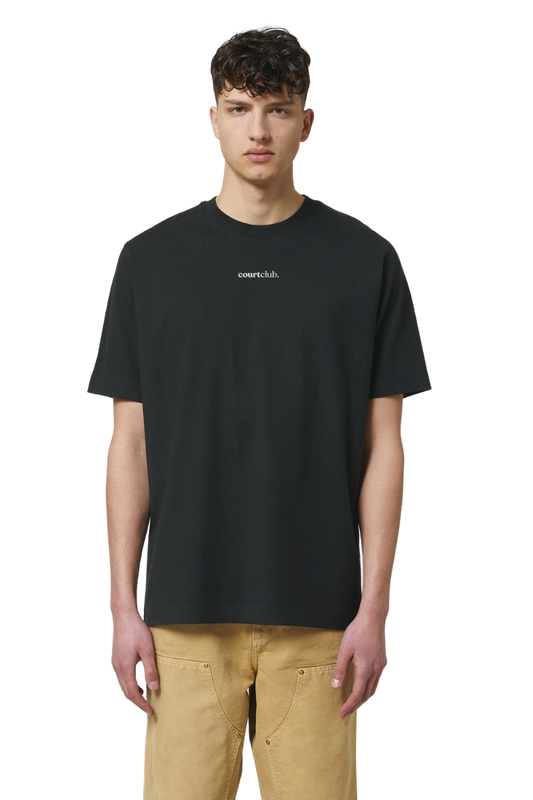 STAY ON COURT TEE - BLACK / IVORY WHITE