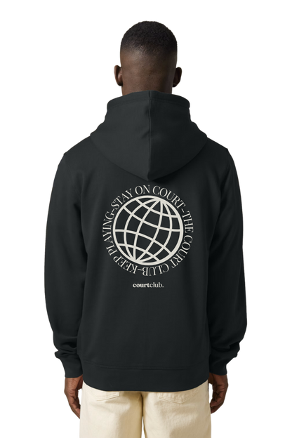 STAY ON COURT ZIP HOODIE - BLACK / IVORY WHITE